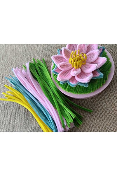 hobidaşım 80'Li Lotus Çiçeği Şönil Hobi Kiti - DIY El Yapımı Nilüfer Seti