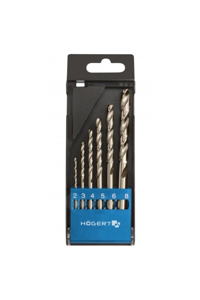 Hogert Metal drill bit set, HT6D186, 6 pieces, M35, 135°
