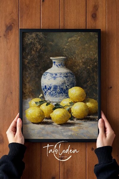 tablodea Natură moartă artistică cu lămâi Pictură vintage TD Stil clasic de p...