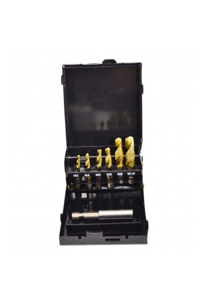 AwTools Drill bit set, AW20590, HSS TIN, M3-M10, 7 pcs