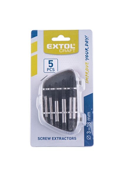 Extol Set extractoare de șuruburi îndoite, Premium, M3 - M18, 5 buc.