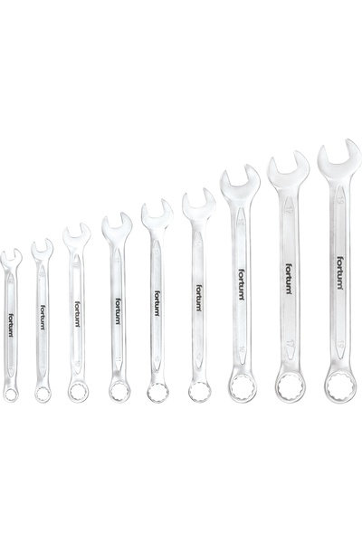 FORTUM Combination wrenches C.V. 9 pcs, FORTUM, 4730202, 6-19mm