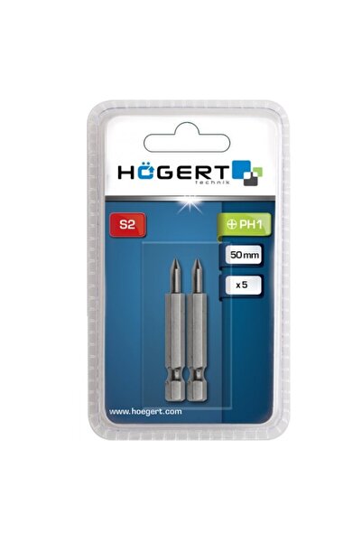 Hogert Set de 2 biți de șurubelniță, Hogert, hexagonali, PH2, 50 mm, oțel S2