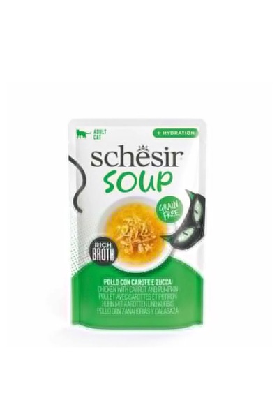 Schesir اظرف شوربة دجاج وقرع غني بالفيتامينات والتورين 40غ