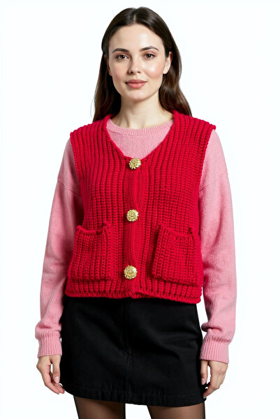 mahira collection 3 Button Thessaloniki Knit Women's Knitwear Vest