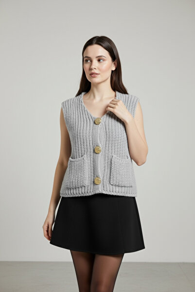 mahira collection 3 Button Thessaloniki Knit Women's Knitwear Vest