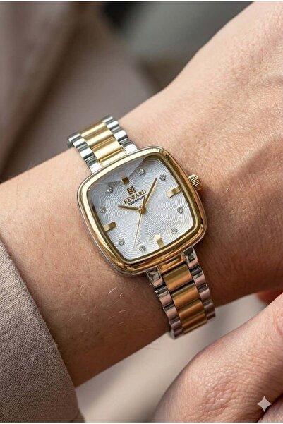 Reward Kadın Kol Saati | 22 mm Çelik Kasa, Kare Kadran, Çift Renk Çelik Kordo...