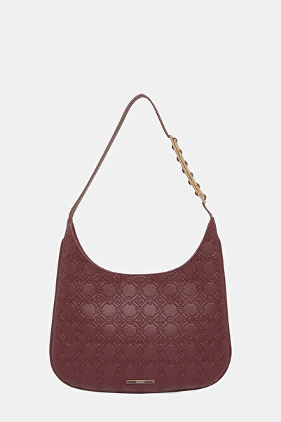 Vakko BORDO MONOGRAM DERİ ÇANTA