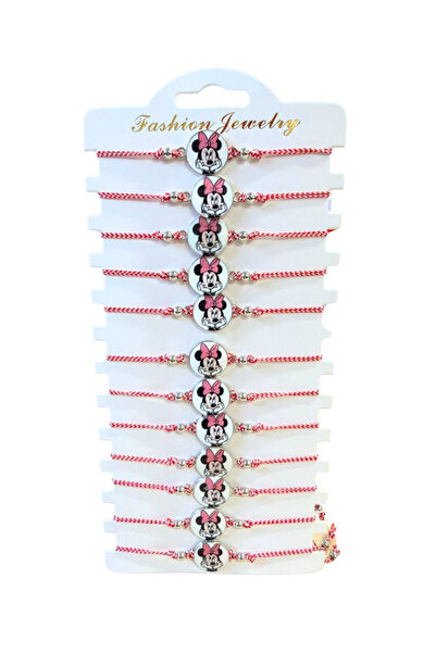 OEM Set de 12 brățări reglabile Mărțișor, Minnie, cadou de 1 Martie pentru copii