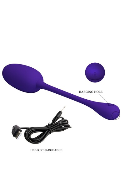 PRETTY LOVE Stimulator tip Ou, Knucker Purple, Impermeabil, 12 moduri de vibratii