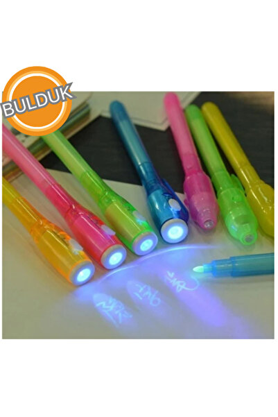 BULDUK 5 Adet Görünmez Kalem UV Işıklı Gizli Mesaj Kalemi Çocuk Eğlence Seti