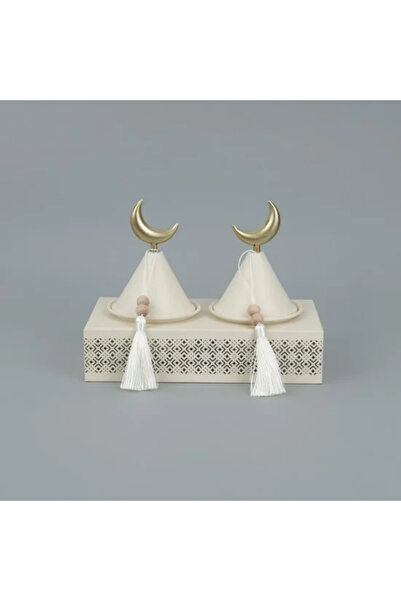 Generic Premium Ramadan date tray, 2 compartments with base – Crescent design