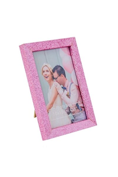 OEM Decorative Photo Frame with Pink Glitter 10x15cm