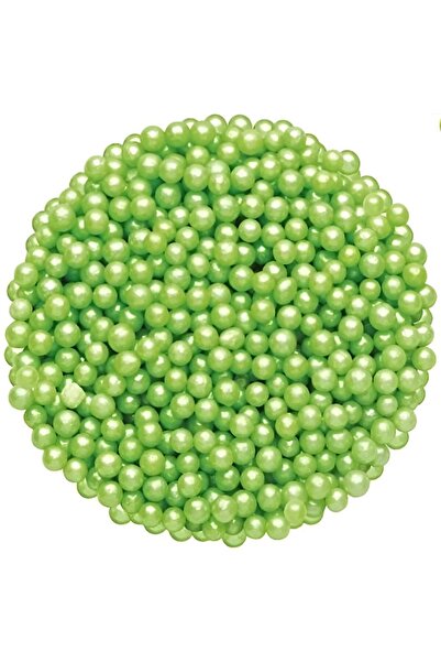 telaşe memuru Yeşil 2 mm Boncuk Sprinkles 45gr - Yenilebilir Pasta Süsü
