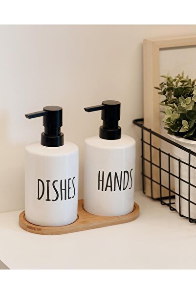 Hestia Home Σετ θήκης σαπουνιού με ξύλινη βάση