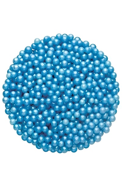 telaşe memuru Mavi 2 mm Boncuk Sprinkles 45gr - Yenilebilir Pasta Süsü