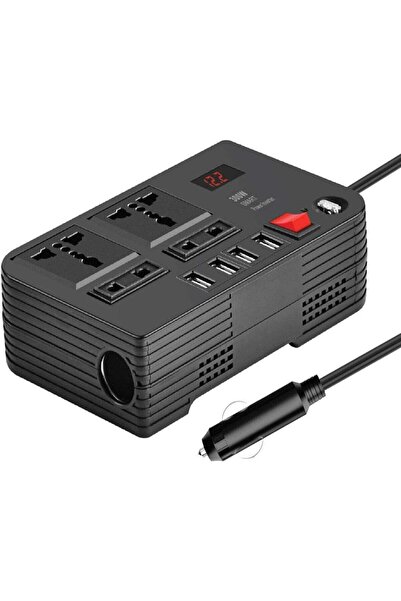 LC 300W Power Inverter, Multi-Port USB Car Charger, 12V to 220V Converter