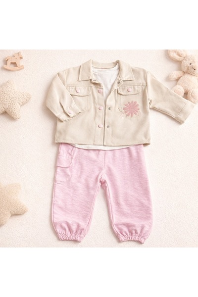 Luna Kız Çocuk Ceketli 3 Lü Takım