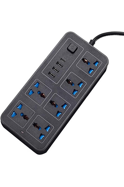 Sumkyle AC Outlets 3 USB Ports One Touch Socket Surge Protector Power Strip M...