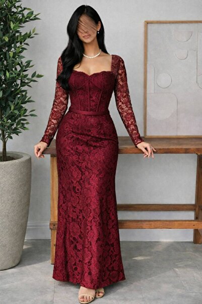 RWETA Burgundy lace dress
