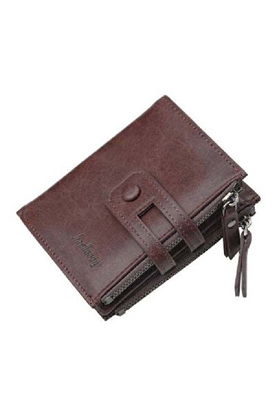 Generic RFID Leather Small Zipper Around Wallet Brown
