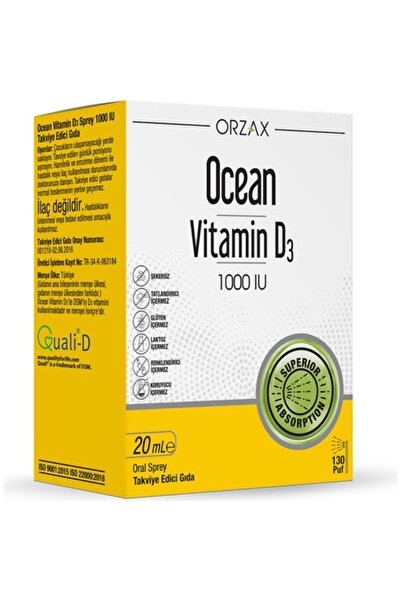 Orzax Ocean Vitamin D3 1000 IU Oral Sprey 20 ml