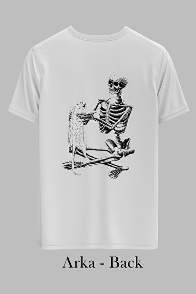 OXVİN Mačke idu u pakao - T-shirt sa običnim belim štampanjem