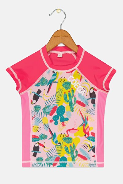 Coega Sunwear Kids Girl Allover Print Swimwear Top, Multicolor