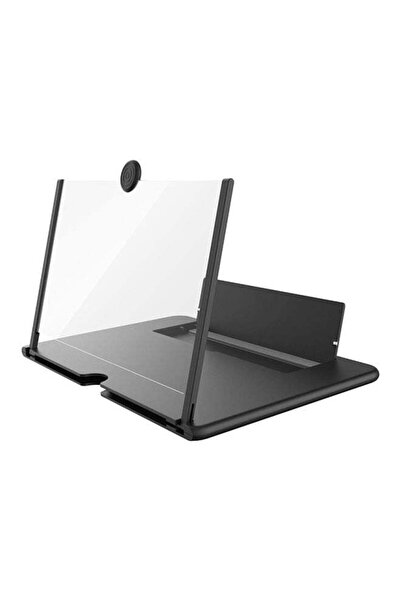 Generic مكبر شاشة ثلاثي الأبعاد عالي الدقة مع حامل للهاتف المحمول، أسود