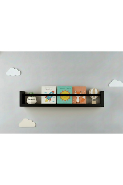 EGN WOODS 30x9x1 Siyah MDF Baby Room Organizer Çocuk Odası Montessori Eğitici...