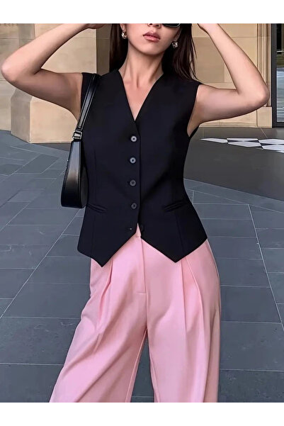 nedo7 Women's Zero Sleeve Front Button Atlas Vest