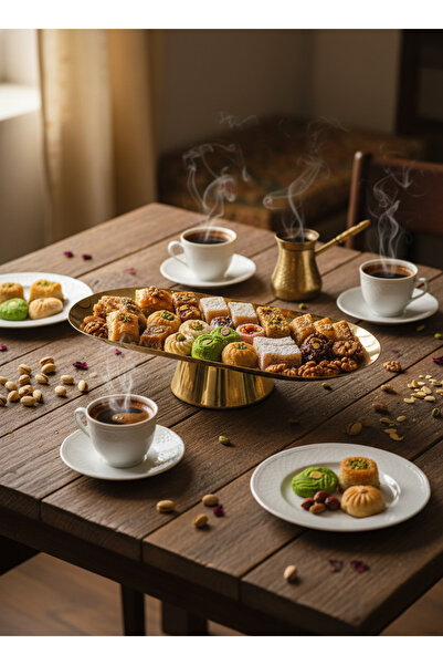 Living 26 cm Rectangular Oval Serving Plate with Golden Pedestal Base for a L...