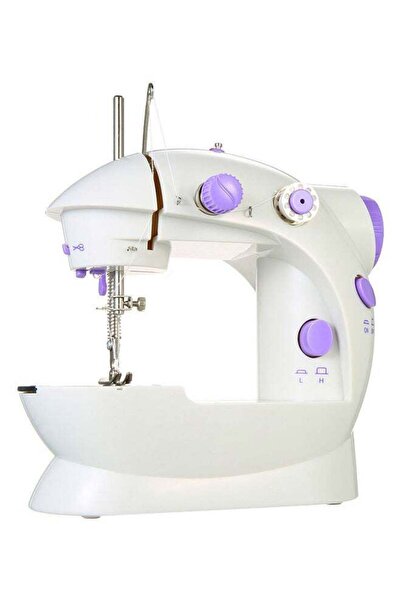 Generic ماكينة خياطة كهربائية صغيرة محمولة، لون أبيض/بنفسجي