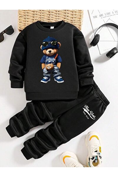SVART WEAR Set de trening Cool Bear New York cu imprimeu, cu guler rotund, co...