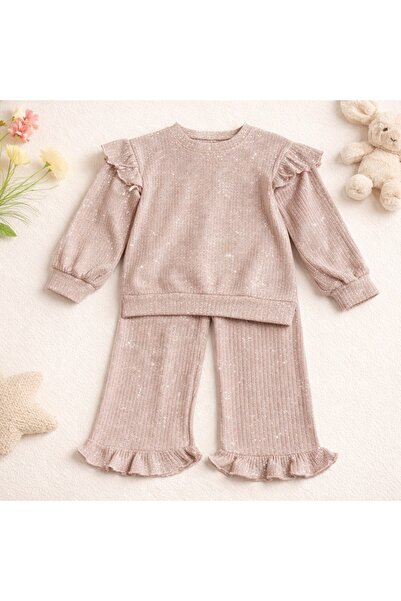 Luna Simli Fırfırlı Kız Çocuk 2 Li Takım