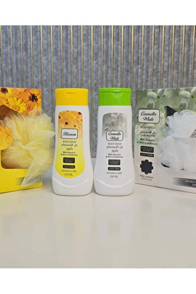 SONATA مجموعة جل استحمام برائحة الكراميل الأبيض والزهور الصفراء – 2 × 250 مل