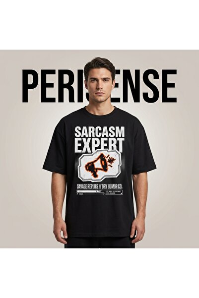 PERISENSE Tricou oversize unisex din bumbac pieptănat premium, cu imprimeu Ex...