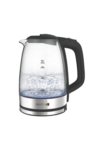 DOTS Douts Electric Kettle 2200W, 1.7L, Strong Heating Element, Glass - BBK10...