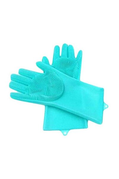 Generic قفازات تنظيف سيليكون زرقاء من قطعتين