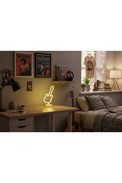Eğlence Arenası Neon Gitar Masa Lambası 🎸⚡