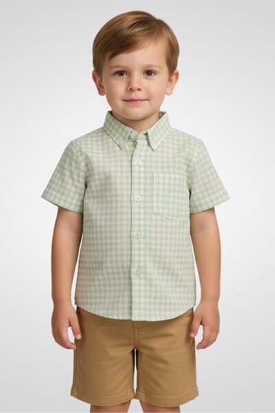 Freestyle Toddlers Boy 2 Pieces Checkered Shirt And Shorts Set, Multicolor