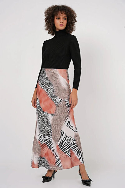 nedo7    Patterned Satin Skirt 15877 - Orange