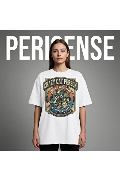 PERISENSE Tricou unisex supradimensionat din bumbac pieptănat premium, imprim...