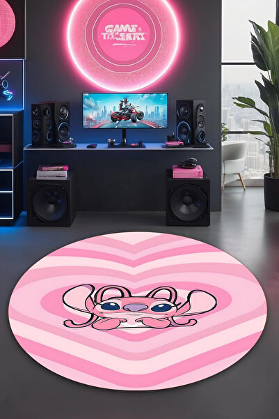 Reyhani Stiç 2 Pembe Desenli Kaymaz Taban Makinede Yıkanabilir Banyo Gamıng H...