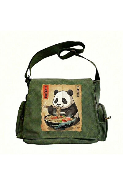 Touz Moda Cute Panda Noodle Printed Unisex Messenger Bag