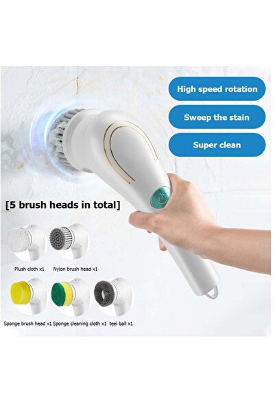 Generic Electric Rotating Cleaning Brush, 5 in 1, Multi-Functional Electric C...