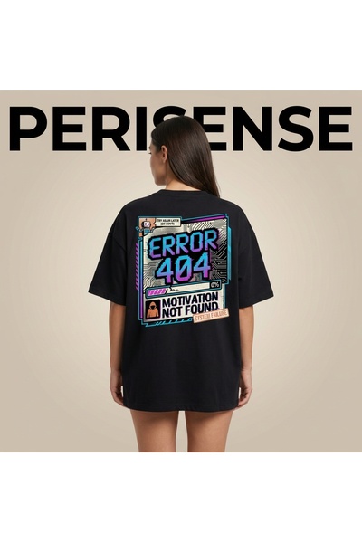 PERISENSE Unisex Μπλουζάκι με στάμπα  "Error 404 Motivation Not Found " από χ...