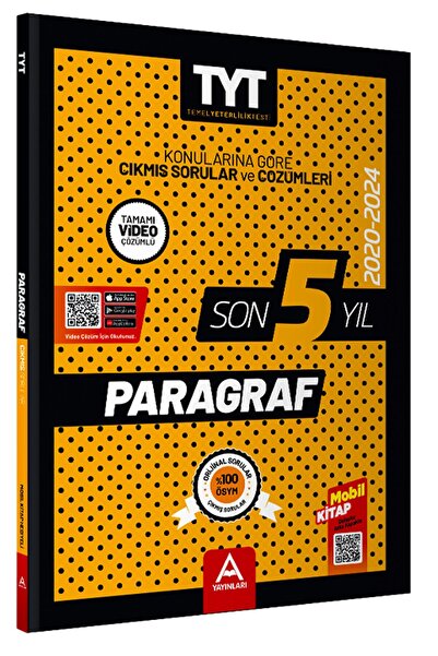 A Yayınları 2021-2025 AYT-TYT Paragraf Konu Konu Çıkmış Sorular 2026 Model Ta...