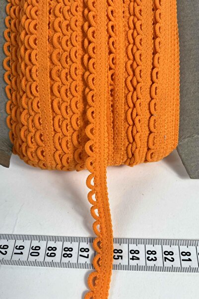 Hobigram Turuncu Zincirli Şerit 1 cm En – Kenar Süsü, Dekoratif Şerit ve El İ...