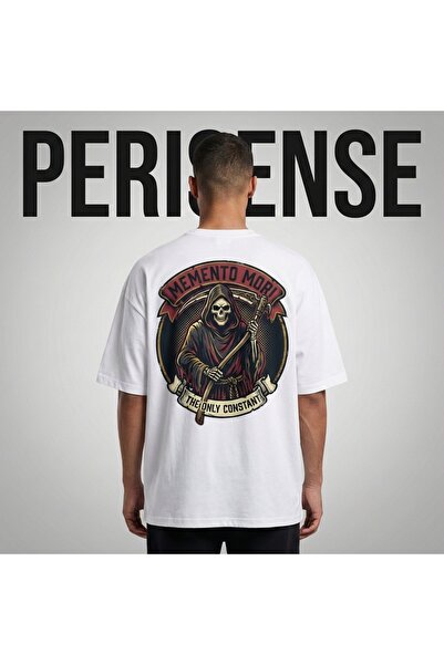 PERISENSE Tricou oversize unisex din bumbac pieptănat premium, cu imprimeu Gr...